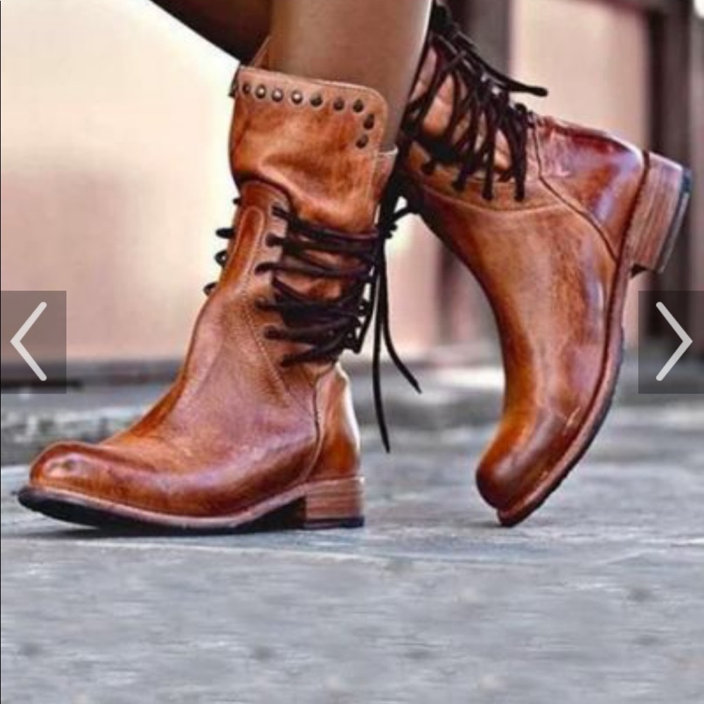 Low Heel, Mid-Calf Biker Boot